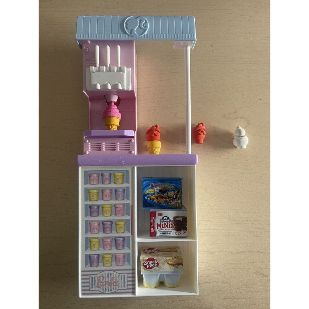 Barbie Doll Ice Cream Shop W/ Play-Doh Dispenser & Accessories Icecream Stand
